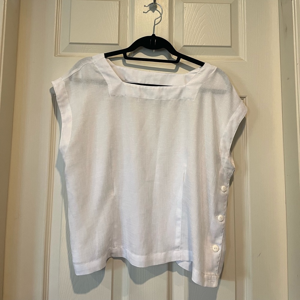 White linen top